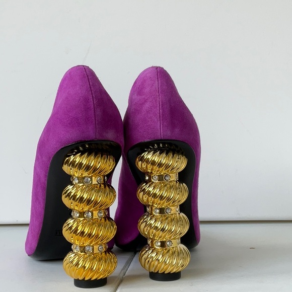 I AM JENNIFER LE Womens Purple Open Toe Suede Heels EU40 US9M - Picture 5 of 8